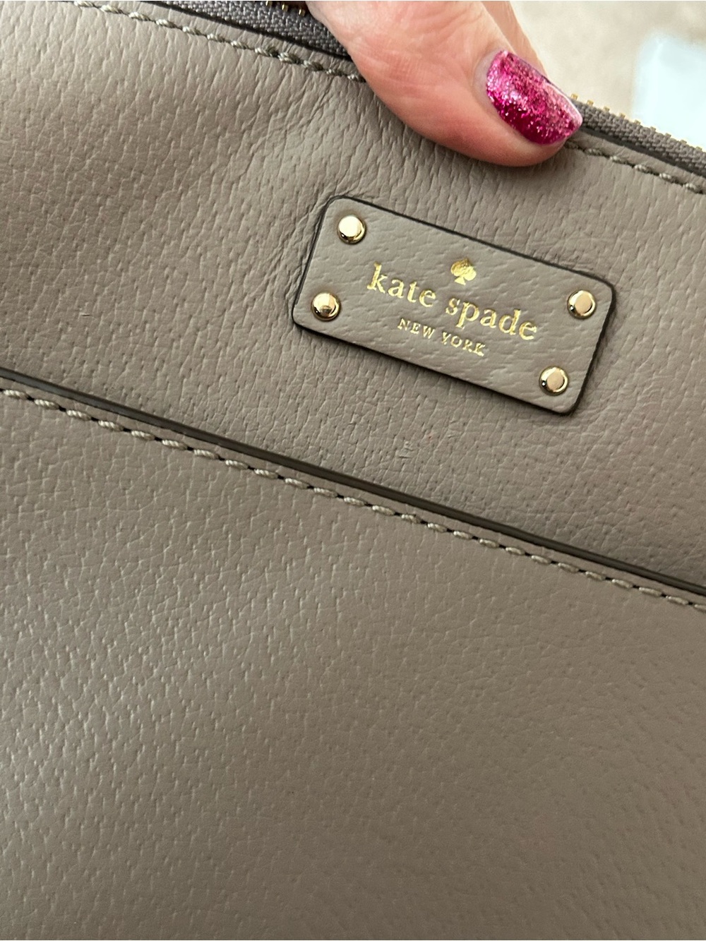Kate Spade Millie Grove Street Leather 
Crossbody Taupe - Picture 3 of 10